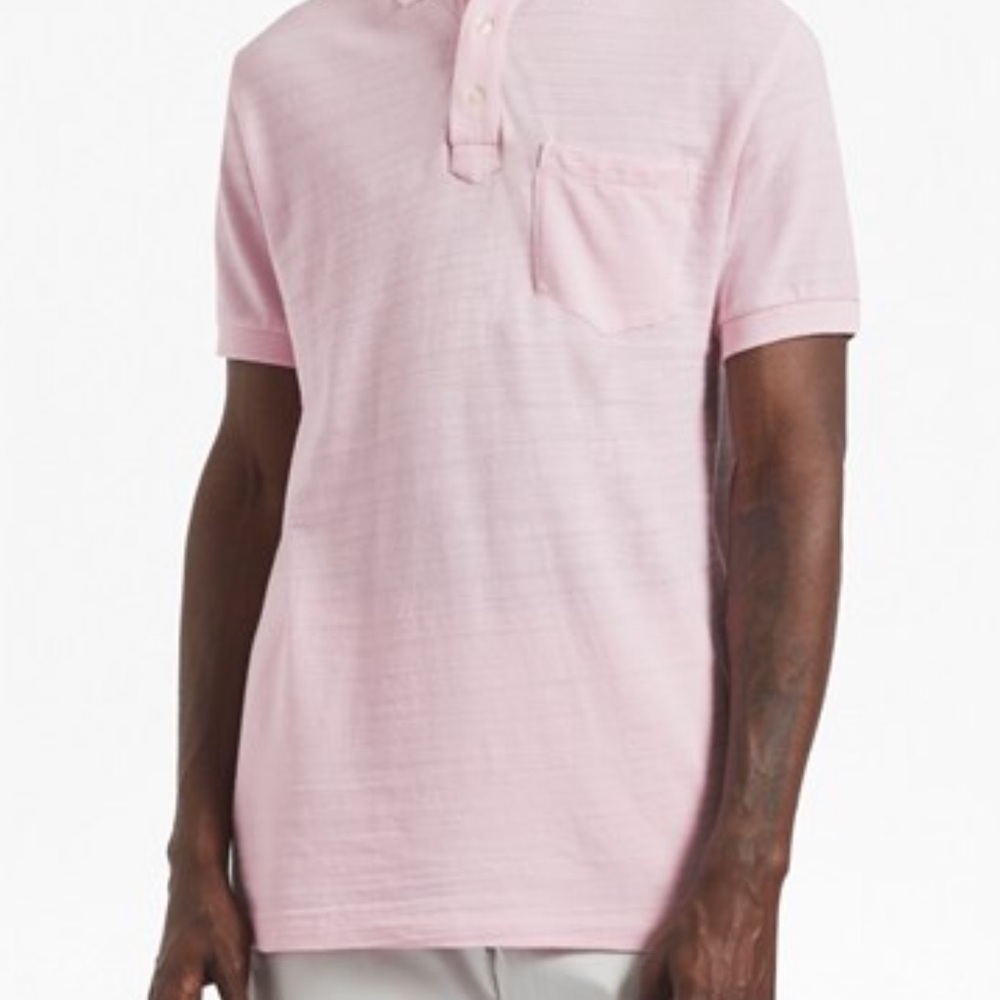 French Connection Long Jeans Slub Cotton Polo